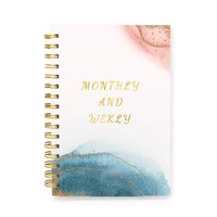 Cuaderno Personalizado con Encuadernación en Espiral, Impresión de Catálogos, Etiquetas, Diario, Logotipo Estampado en Oro, Esquinas Metálicas Protectoras, Planificador Diario/Semanal