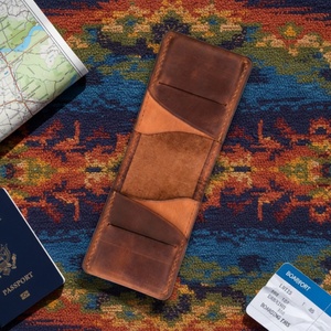 Boshiho Minimalist Genuine Leather Slim <b>RFID</b> Blocking Credit Card <b>Wallet</b> for Men Vintage Zipper Closure Multi-Function Holder - Product Image 5