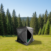 Tente de sauna Warmfire à une chambre avec poêle à bois, imperméable Oxford, 6 personnes, 4 saisons, triple couche, pour camping et pêche sur glace, montage rapide