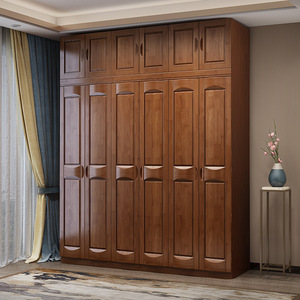 Dazhang Jiaju Modern Chinese Style Solid Wood <b>Wardrobe</b> 3 4 5 6 Door <b>Large</b> Capacity Hinged Door Bedroom Storage Cabinet - Product Image 3