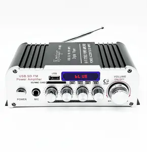 Amplifier Daya Mobil Mini Desain Digital Hitam HY-803, dengan AMPLIFIER Rumah Pemutar MP3