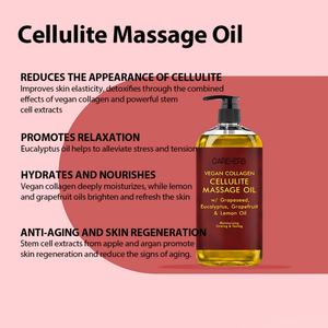 Huiles essentielles biologiques hydratantes, raffermissantes, tonifiantes, collagène végétalien, cellules souches, huile de massage pour le corps contre la cellulite pour spa - Product Image 3