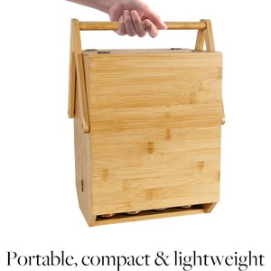Estante de almacenamiento de condimentos de bambú para cocina, plegable, organizador de especias de 2 niveles para uso en encimera. - Product Image 3