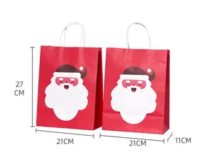 Christmas Kraft Paper Bag Take Out Takeaway Kraft Paper Bag With Your Own Logo