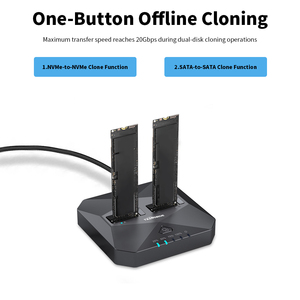 <span class=keywords><strong>Duplicateur</strong></span> 20Gbps NVMe SATA M.2, clone hors ligne à double baie <span class=keywords><strong>USB</strong></span> <span class=keywords><strong>C</strong></span> vers NVME Station d'accueil SATA pour boîtier de disques durs M2 SSD M Key - Product Image 4