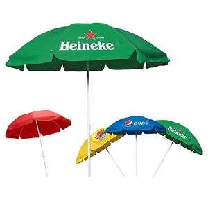 사용자 정의 로고 인쇄 대형 야외 프로모션 폴리 에스테르 썬 비치 우산 플라스틱 손잡이로 수동 제어 - Product Image 5