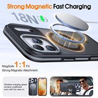 Coque Magnétique pour iPhone 17 Pro Max en TPU+PC Translucide Antichoc avec Chargement Sans Fil pour iPhone 16 15 14 13 12