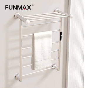 Sèche-serviettes électrique mural en acier inoxydable avec 4 barres, radiateur, sécheuse et chauffe-serviettes pour usage domestique - Product Image 1