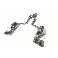 Échappement Catback en Acier Inoxydable TLS 1,5 mm Poli Miroir avec Valve de Commutation Sonore Haute Fréquence pour Benz C63 AMG W204 2011-2015 6.2 V8