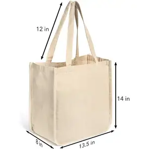 Large Capacity Fashion Eco Custom Logo Shoulder Durable Canvas Beach Cotton Tote Bag