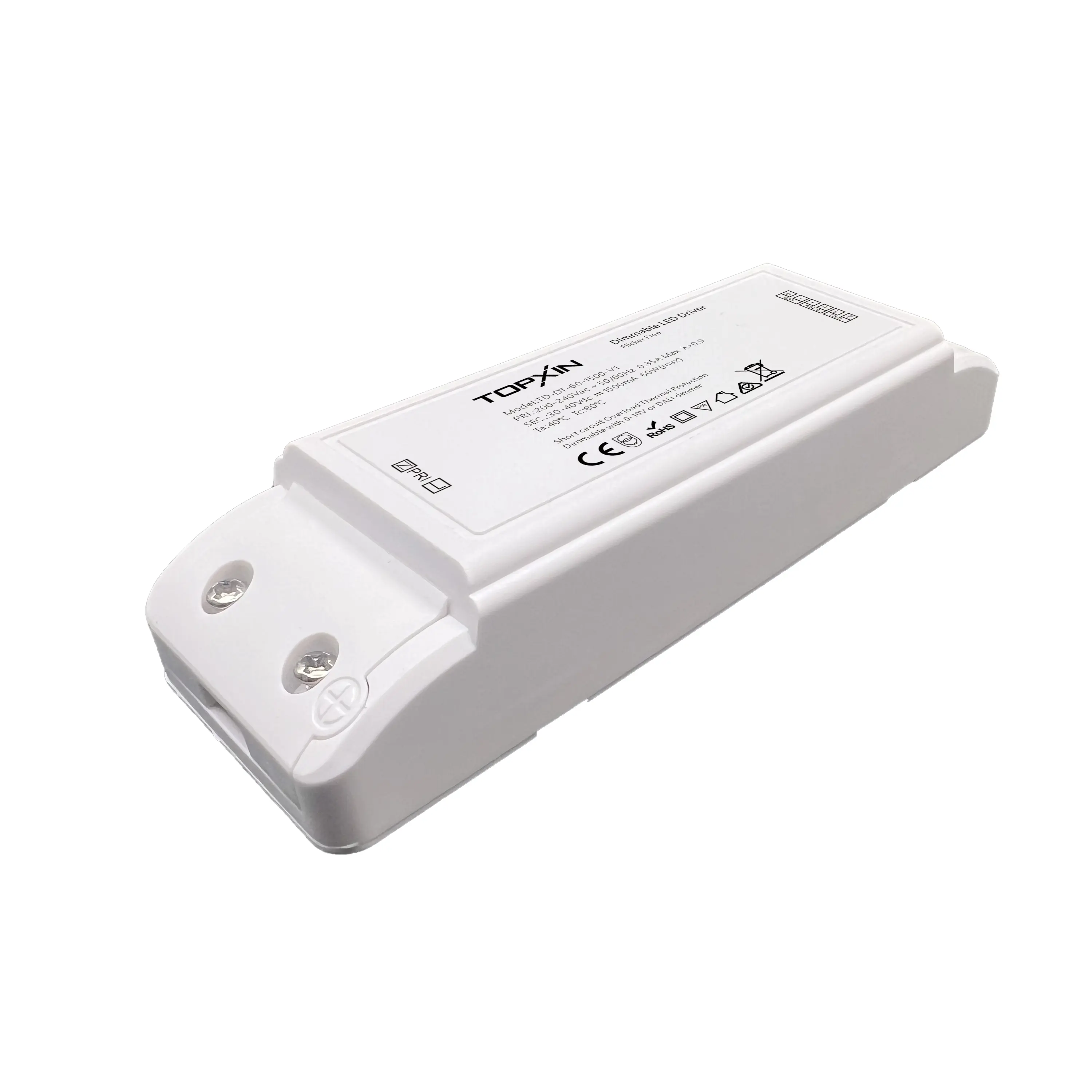 60W 1500mA 30-40V DALI dimmable no flicker Isolation lighting switching power supply constant current led driver ac to dc