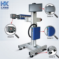 Machine de marquage laser CO2 Huike Flying pour la production de bagages en cuir véritable et en cuir synthétique, équipement de gravure de motifs