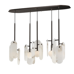 Moderne Schwarze <span class=keywords><strong>Veko</strong></span> Alabaster Barleuchte Messing Alabaster Langer Kronleuchter Hängelampe für Esszimmer Küche - Product Image 1