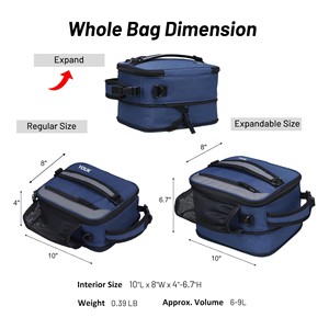 Boîte à lunch souple <span class=keywords><strong>extensible</strong></span> portable de couleur personnalisée, étanche, pliable, sac isotherme pour les voyages, les pique-niques et le travail - Product Image 3
