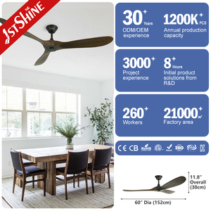 1stshine Ventilateur de plafond Vent naturel Pales en bois 60 pouces Ventilateur de plafond décoratif 6 vitesses avec télécommande - Product Image 3