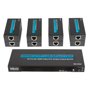 1x8 HDMI Splitter Extender mit 8 Ports 60m Extender von UTP Cat5e/6 Kabel