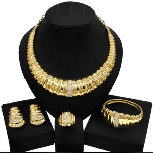 Yulaili Wholesale Fashion 18K Italian Gold Jewelry Set Luxury Wedding Gift Bridal Party Women's Top High Quality Jewellery Sets