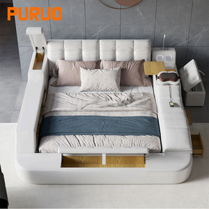 <span class=keywords><strong>Lit</strong></span> intelligent PURUO, lits multifonctionnels en tissu <span class=keywords><strong>ou</strong></span> en cuir véritable, <span class=keywords><strong>lit</strong></span> king-size <span class=keywords><strong>ou</strong></span> queen-size avec instrument de massage intelligent <span class=keywords><strong>réglable</strong></span> - Product Image 4