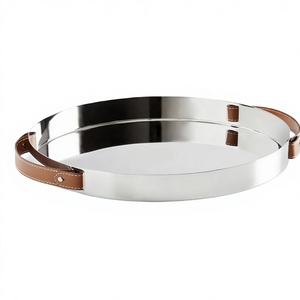 Plateau décoratif artisanal en acier inoxydable de qualité supérieure pour la décoration de table du Ramadan |   Ajoute une touche élégante aux tables à manger et aux tables basses - Product Image 1