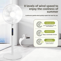 Ventilateur de sol électrique blanc, ventilateur de bureau double usage, silencieux, vertical, circulation puissante de l'air, écologique, en plastique, avec télécommande