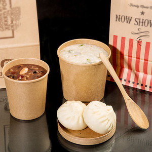 750ml paper plate & bowl Rice Soup Cup take away lunch packing paper plate & bowl kraft paper bowl with lids to go