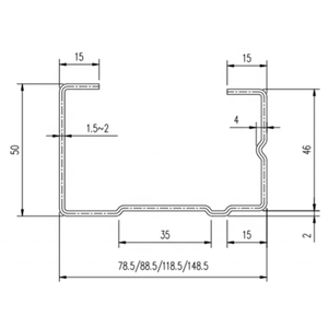 Estante de almacenamiento en forma de C, caja de viga, maquinaria de formación de rollos, marco de acero galvanizado y máquina de purina GI/acero de bajo carbono - Product Image 1