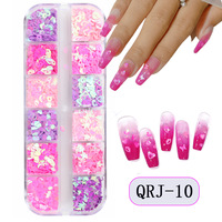 Vente en gros de bijoux scintillants pour la Saint-Valentin Nail Art Paillettes en forme de coeur Patch pour ongles Papillon Nail Art Charms