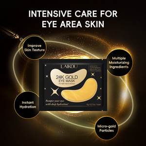 LAIKOU แผ่นมาส์กใต้ตาคอลลาเจนไฮโดรเจลออร์แกนิคผสมทองคำ 24K แบรนด์ส่วนตัว ช่วยลดเลือนริ้วรอย สูตรเกาหลี - Product Image 5