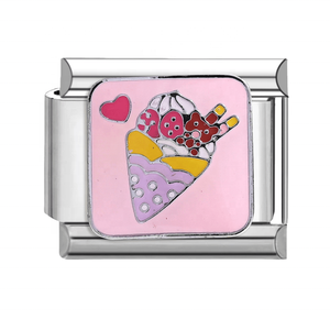 Italian Charms Cute Cartoon <b>Personality</b> Stainless Steel Platinum Plated Charm Module Bracelet Ice Cream Cake Handmade DIY - Product Image 4
