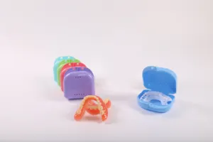China Wholesale Colorful Orthodontic Dental Retainer Case Plastic Denture Box