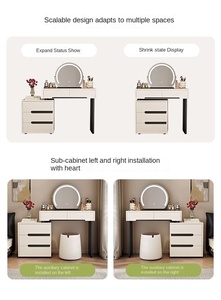 Tavoli da Trucco per <span class=keywords><strong>Ragazze</strong></span> con Specchio, Tavolo da Toeletta Moderno per Camera da Letto, Mobile da Trucco per Casa - Product Image 3