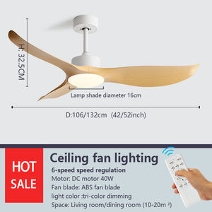 Plafonnier LED moderne à vente chaude avec moteur AC/DC, couleur blanche, <span class=keywords><strong>lustre</strong></span> et ventilateur avec télécommande pour salon - Product Image 3