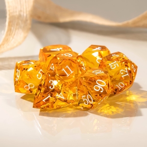 Juego de 7 Dados de Resina de Color Sólido Personalizados con Bordes Afilados, Dados Poliédricos D20 DND para Juegos de Mesa RPG, Regalo de Dungeons and Dragons - Product Image 3