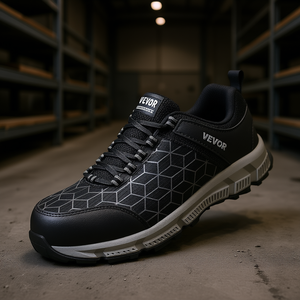 Chaussures de travail athlétiques pour hommes Vevor, embout en acier, noir, taille 10.5 large, baskets de sécurité, semelle extérieure en caoutchouc, semelle intermédiaire en EVA - Product Image 2