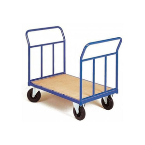 Entrepôt de stockage de cargaison Transport à double extrémité Métal lourd PU OEM Revêtement en poudre Chariot à plate-forme robuste en acier au carbone ISO9001 - Product Image 3