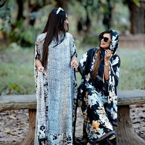 2024 più popolare stampa Burka aperta davanti Abaya donna abito musulmano Abaya donna Muslim Dress cappotto da donna - Product Image 3