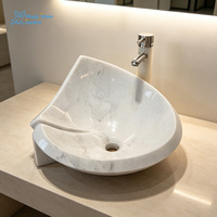 Lavabo en marbre naturel massif, ornement de jardin en pierre, lavabo sur pied en marbre fait main pour projet paysager