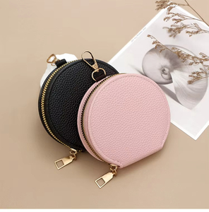 Monedero de Cuero con Cremallera para Mujer, Mini Monedero para Monedas, Tarjetas de Crédito, Llaves de Coche, Lápiz Labial, Cartera con Llavero - Product Image 3