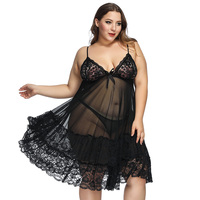 Plus Size Lingeries for Fat Women, Transparent Lace Pajamas