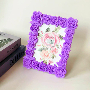 Cadre photo en PVC Qi Xing 6x4 pouces, design rose, décoration de salon, décoration de bureau - Product Image 2