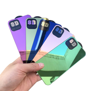 2021 nouveau protecteur de couverture arrière en verre trempé de miroir coloré arrière complet <span class=keywords><strong>Corver</strong></span> 8D pour iphone 16 pro max 15 pro 14 plus - Product Image 1