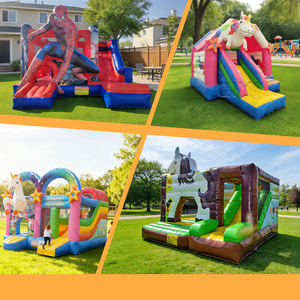 Alquiler de Juegos Inflables Comerciales para Fiestas al Aire Libre, Castillo Inflable con Tobogán con Temática de Superhéroes, Castillo Inflable de Spiderman - Product Image 6