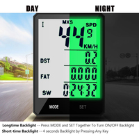 Aksesori sepeda MTB, Odometer Digital Stopwatch Speedometer nirkabel berkabel tahan air