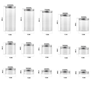 Tarro de plástico con tapa metálica de 800 ml, contenedor redondo de embalaje general para alimentos y té - Product Image 4