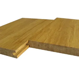 천연 대나무 바닥재 쉬운 유지 보수 14mm 클릭 가닥 짠 대나무 모양 바닥 타일