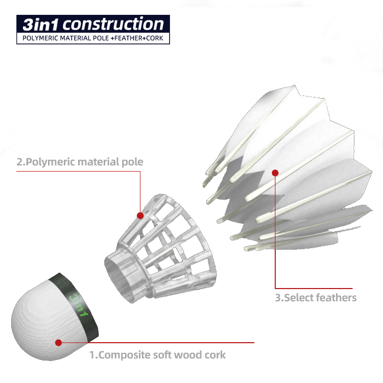 Anyball хорошего качества 12 шт. в упаковке, 2 слоя полиуретановая пробка 100% гусиное перо бадминтон federball для профессиональных турнир