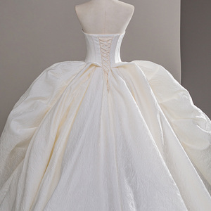 Robe <span class=keywords><strong>de</strong></span> <span class=keywords><strong>mariée</strong></span> <span class=keywords><strong>de</strong></span> style français, épaules dénudées, cœur en satin, robe <span class=keywords><strong>de</strong></span> <span class=keywords><strong>mariée</strong></span> à traîne longue, plis volumineux, robes <span class=keywords><strong>de</strong></span> bal Sfy32 - Product Image 2