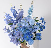 Bouquets de fleurs bleus faits à la main, décorations de mariage et de Thanksgiving personnalisées, bouquets de fleurs artificielles en gros