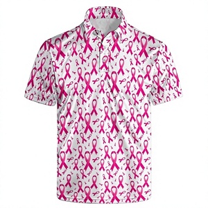 Camiseta de Hombre, 100% Poliéster, Tejida, con Estampado Rosa, Manga Corta, Estilo Casual - Product Image 1