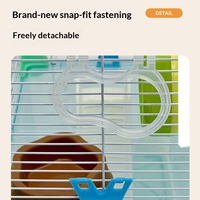 Nouvelle Cage Double Étage Haut de Gamme 2026 pour Cochon d'Inde, Hamster Doré et Lapin – Matériau PP, Style Minimaliste, Ensemble Complet de Luxe, Facile à Assembler